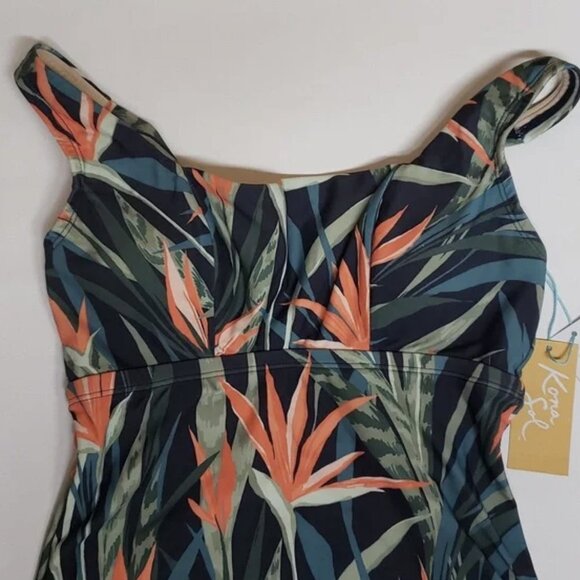 KONA SOL Square Neck High Coverage One Piece Swimsuit - Picture 4 of 7